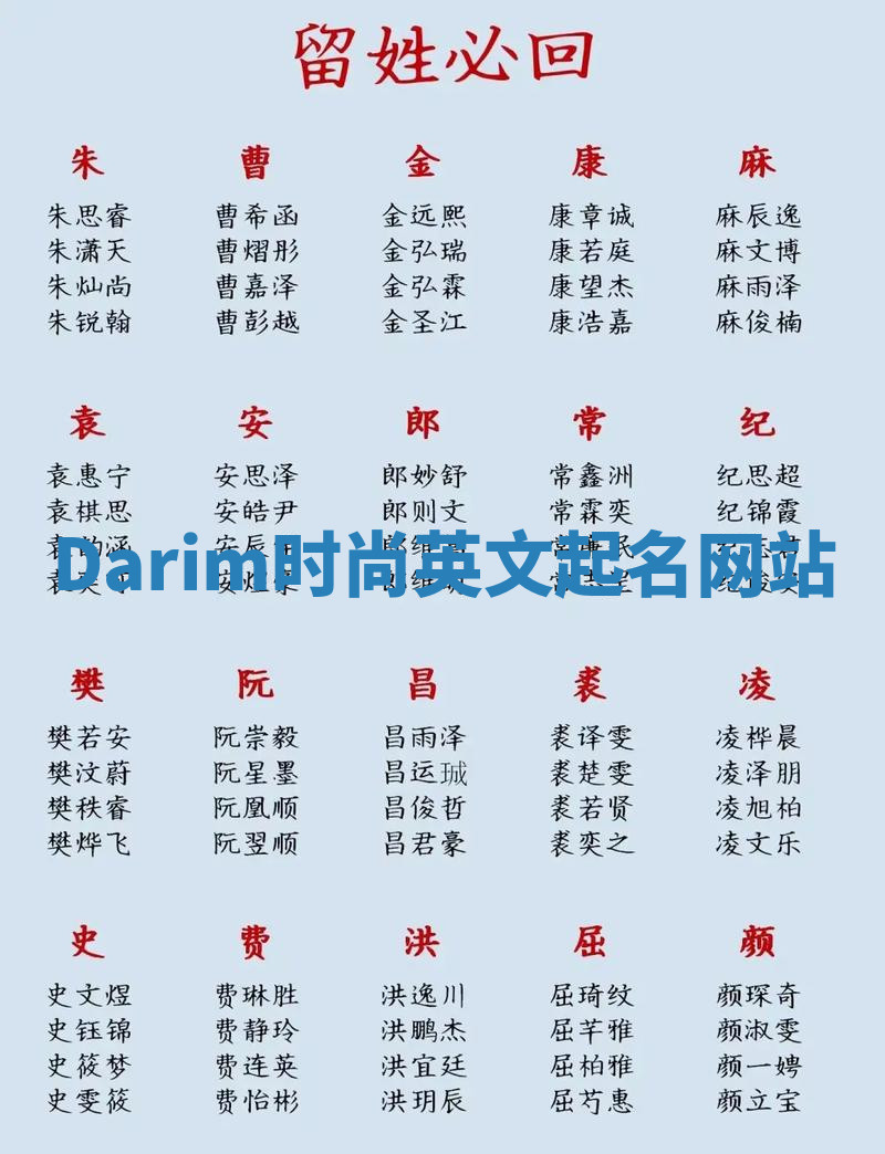 Darim时尚英文起名网站