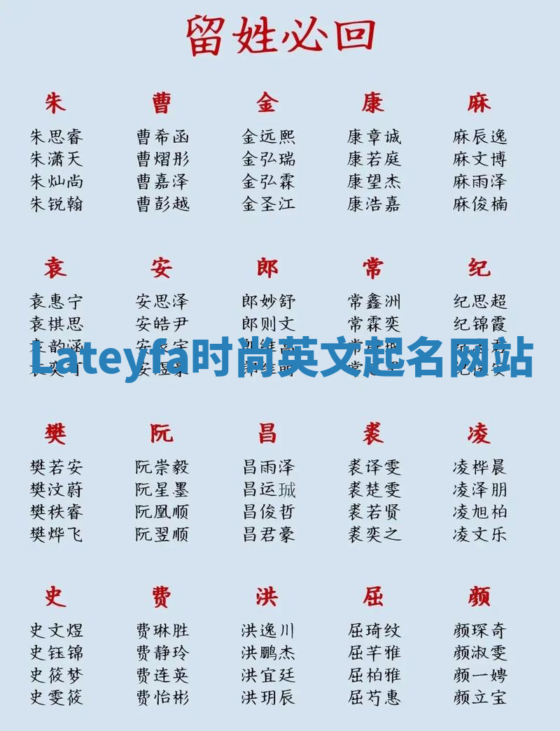 Lateyfa时尚英文起名网站 Lateyfa时尚英文起名网站
