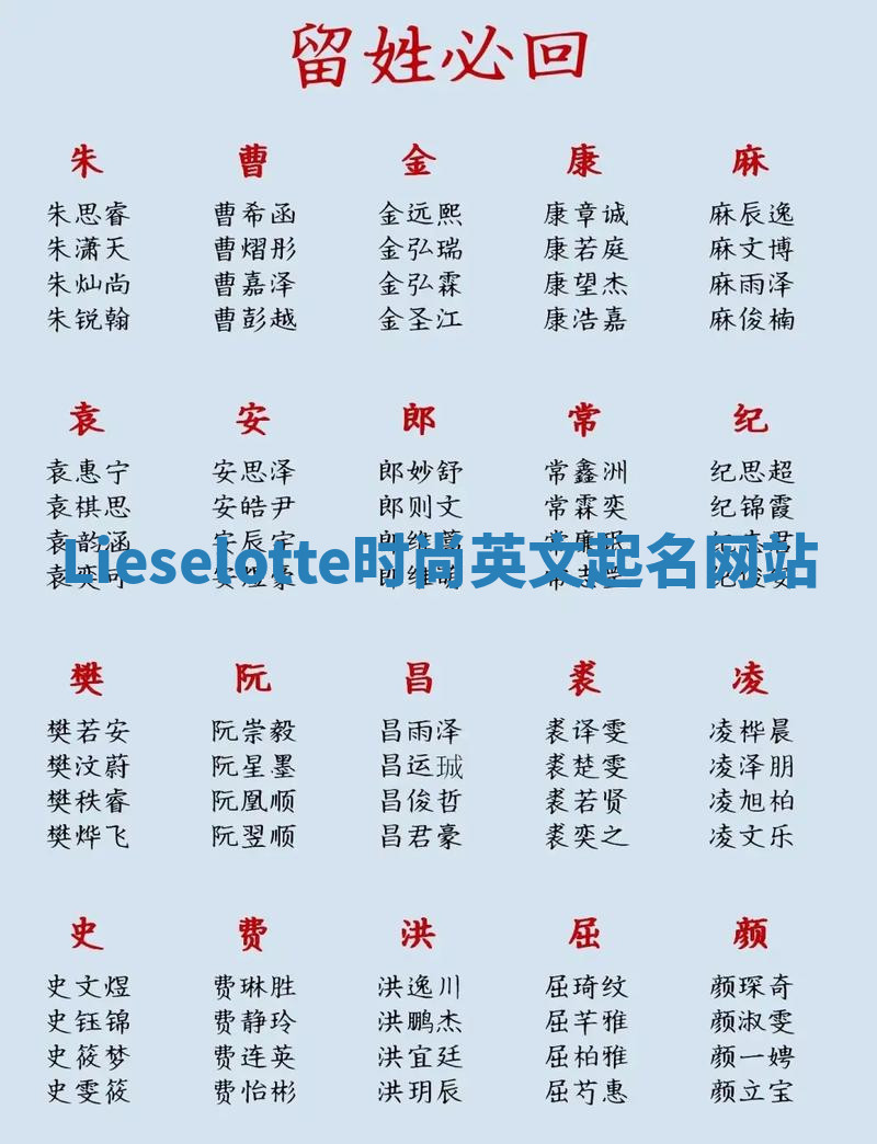 Lieselotte时尚英文起名网站
