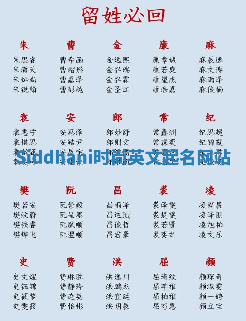 Siddhani时尚英文起名网站