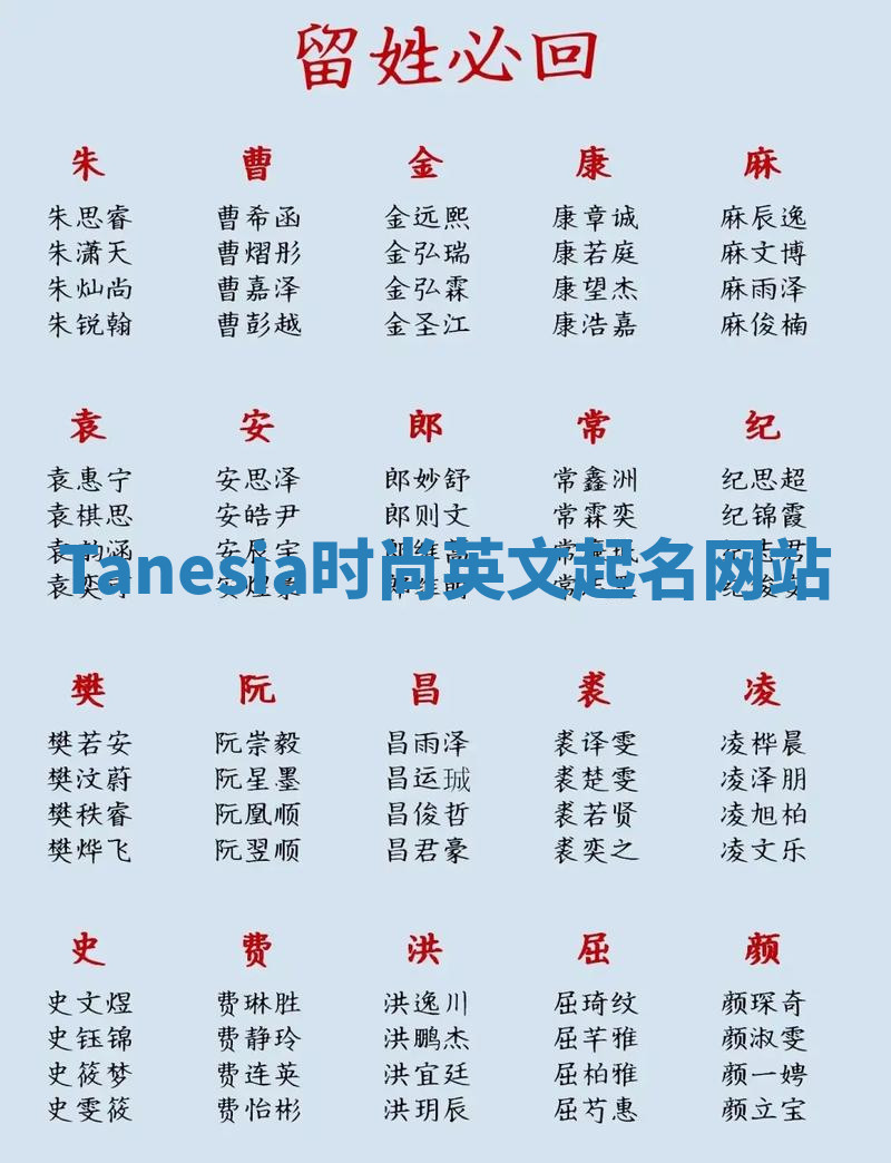 Tanesia时尚英文起名网站 Tanesia时尚英文起名网站