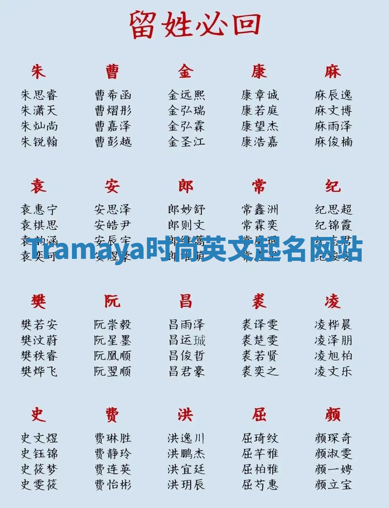 Tramaya时尚英文起名网站