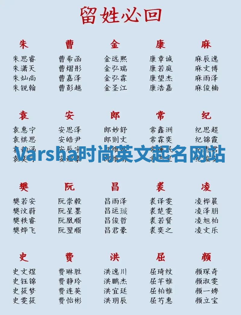 Varsha时尚英文起名网站
