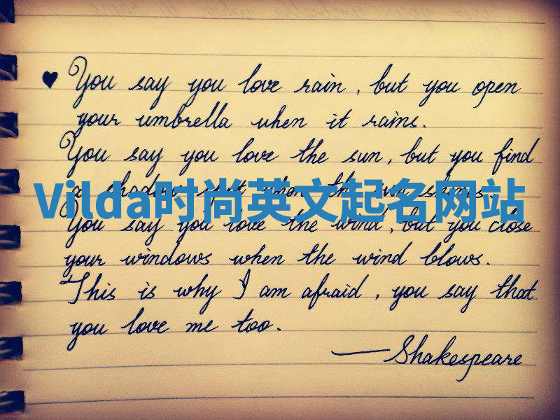 Vilda时尚英文起名网站